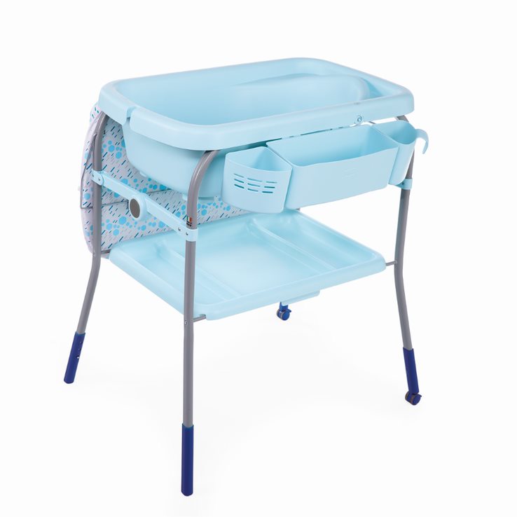 Chicco Cuddle & Bubble Comfort Baby Bath Bath Tub & Changing Table Comfort Blue Ocean Age- Newborn to 12 Months