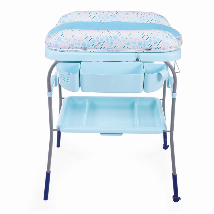 Chicco Cuddle & Bubble Comfort Baby Bath Bath Tub & Changing Table Comfort Blue Ocean Age- Newborn to 12 Months