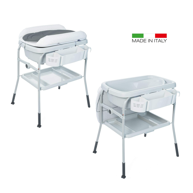 Chicco Cuddle & Bubble Comfort Baby Bath Bath Tub & Changing Table White Dots Age- Newborn to 12 Months