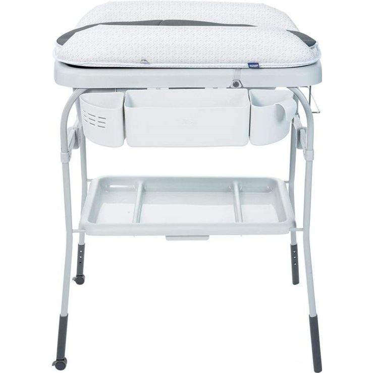 Chicco Cuddle & Bubble Comfort Baby Bath Bath Tub & Changing Table White Dots Age- Newborn to 12 Months