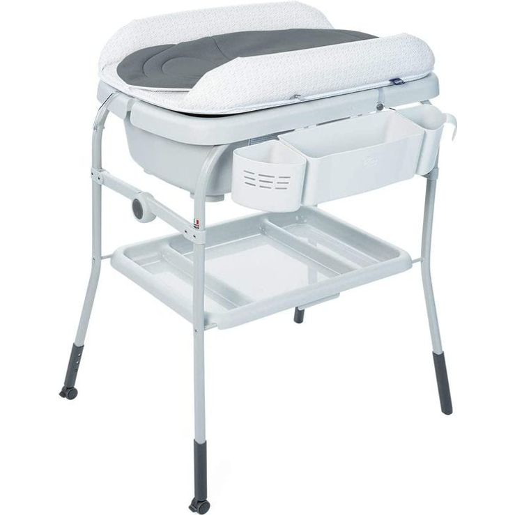 Chicco Cuddle & Bubble Comfort Baby Bath Bath Tub & Changing Table White Dots Age- Newborn to 12 Months