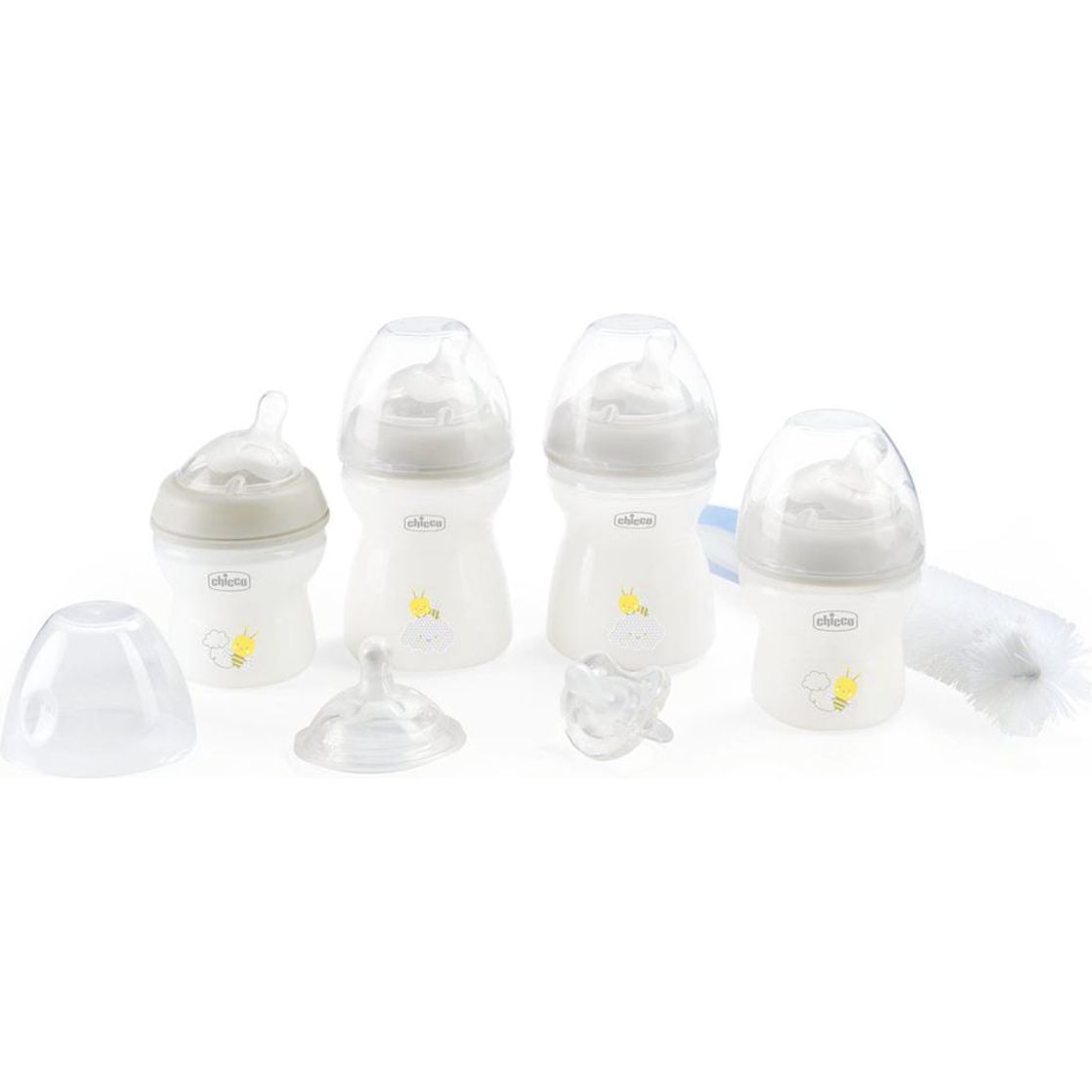 Chicco First Starter Feeding Bottles Set Large Transparent/White