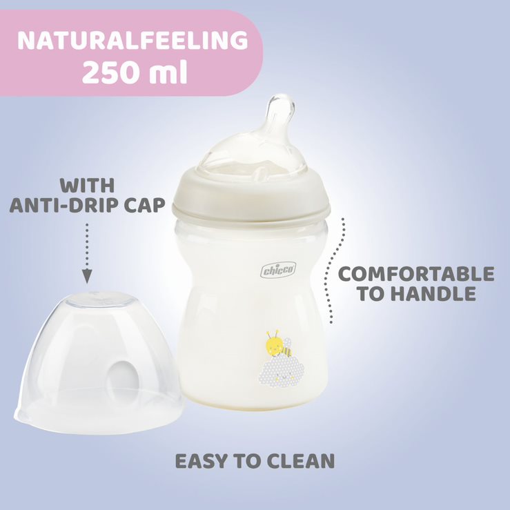Chicco First Starter Feeding Bottles Set Large Transparent/White Age- Newborn & Above