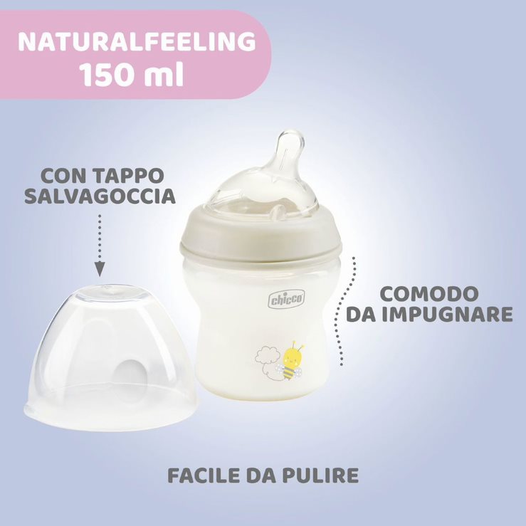 Chicco First Starter Feeding Bottles Set Large Transparent/White Age- Newborn & Above