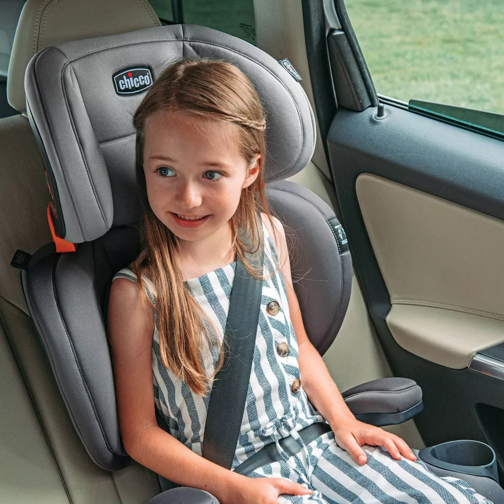 Chicco KidFit Clear Tex Plus 2-in-1 Belt Positioning Booster Car Seat Obsidian Age- 2 Years & Above (Holds from 18 Kg to 50 Kg)