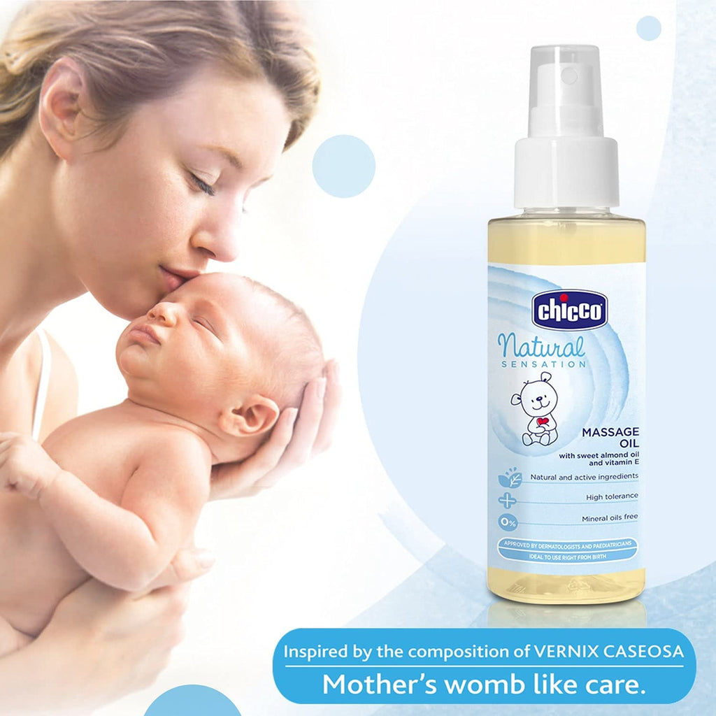 Chicco Natural Sensation Massage Oil 100ml Age- Newborn & Above