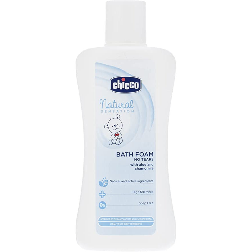 Chicco Natural Sensation No Tears Bath Foam 200ml Age- Newborn & Above