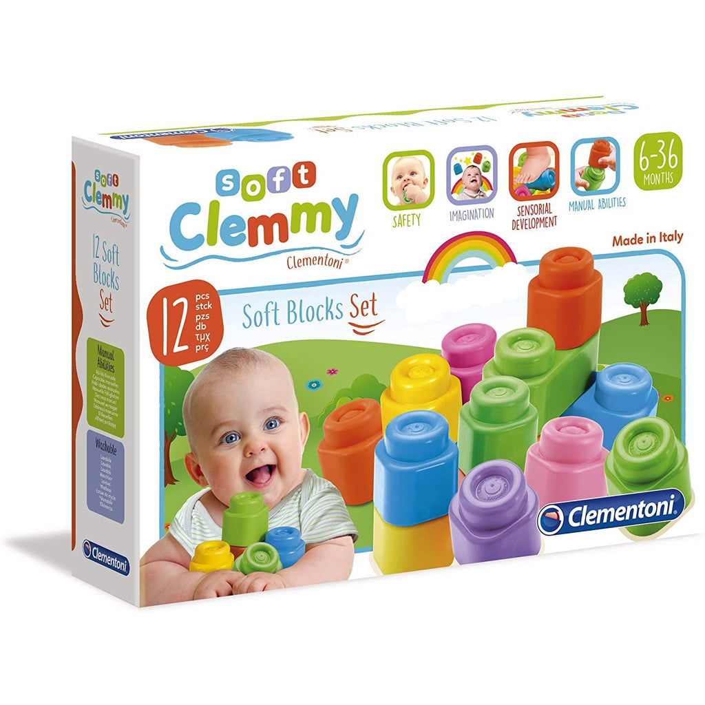 Clementoni Baby Clemmy Blocks Set of 12 Multicolor Age- 6 Months & Above
