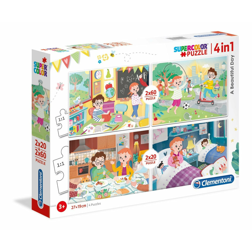 Clementoni 4 in 1 Beautiful Day Puzzle, 2 x 20 + 2 x 60 Pieces 3Y+