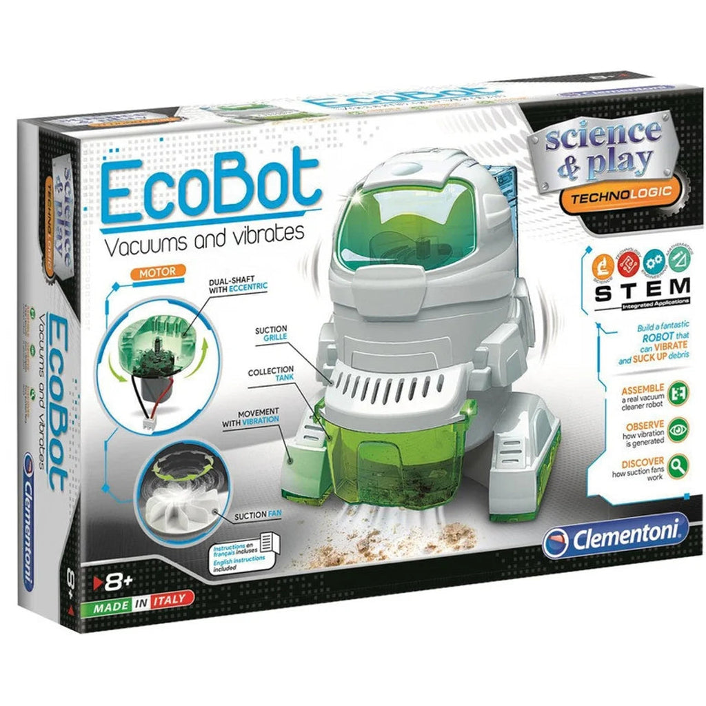 Clementoni Science Museum Ecobot Vacuums & Shakes (French Game) Kit Age- 8 Years & Above