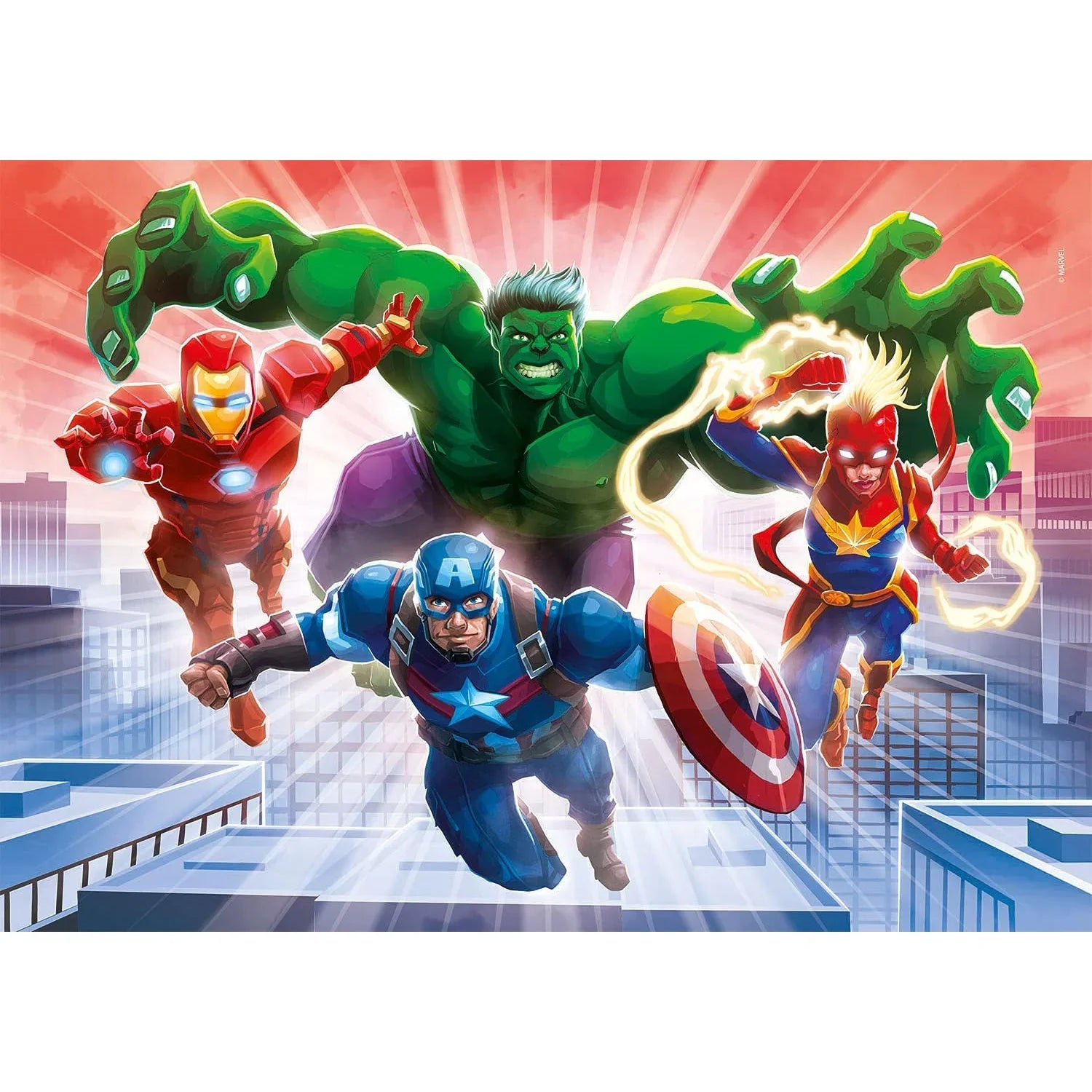 Clementoni Glowing Lights Marvel Avengers Puzzle 104 Pieces Age- 6 ...