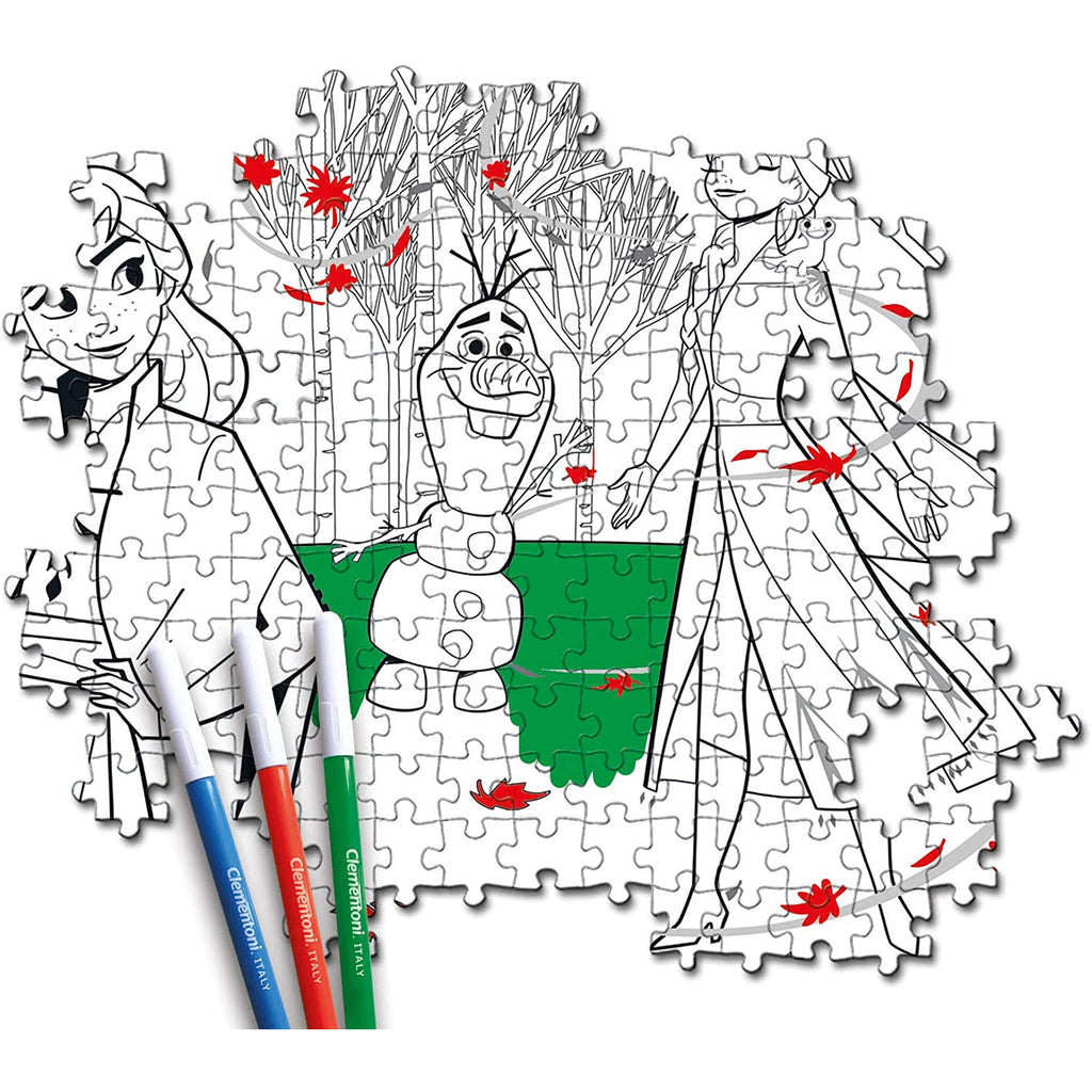Clementoni Happycolor Double Face Frozen II Puzzle 104 Pieces Age- 6 Years & Above