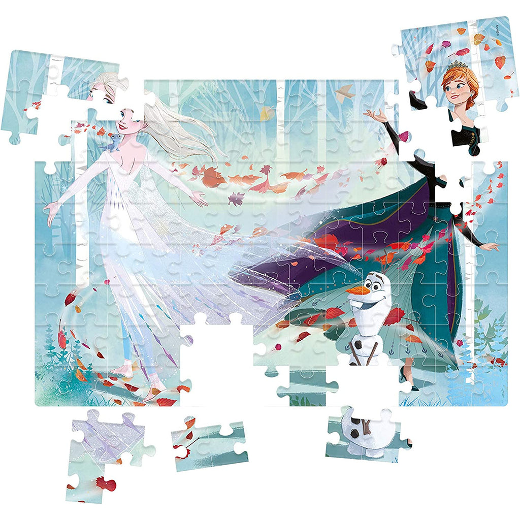 Clementoni Happycolor Double Face Frozen II Puzzle 104 Pieces Age- 6 Years & Above