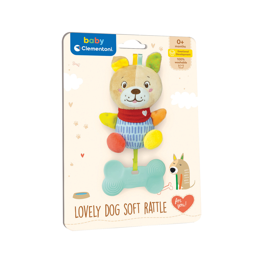 Clementoni Lovely Dog Rattle Toy Age- Newborn and Above