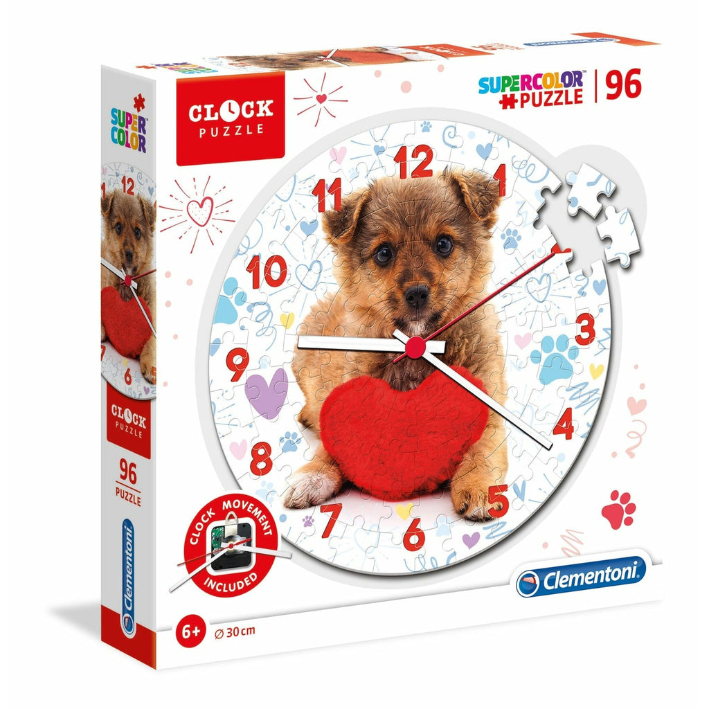 Clementoni Puppy Clock Supercolor Puzzle 96 Pieces 6Y+