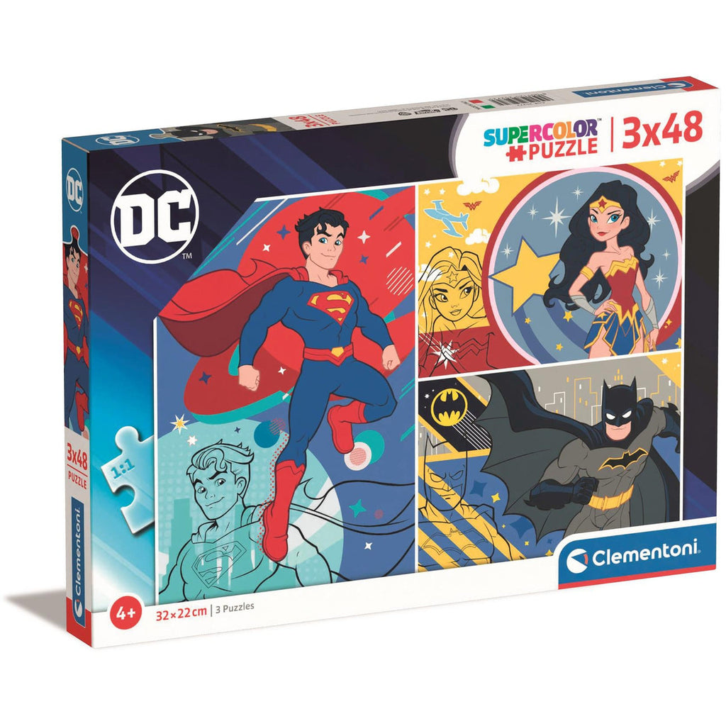 Clementoni Supercolor Supercolor DC Comics Puzzle 3 X 48 Pieces Age- 4 Years & Above