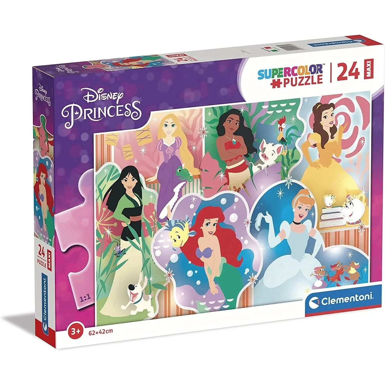 Clementoni Supercolor Disney Princess Maxi Puzzle 24 Pieces Age- 3 ...