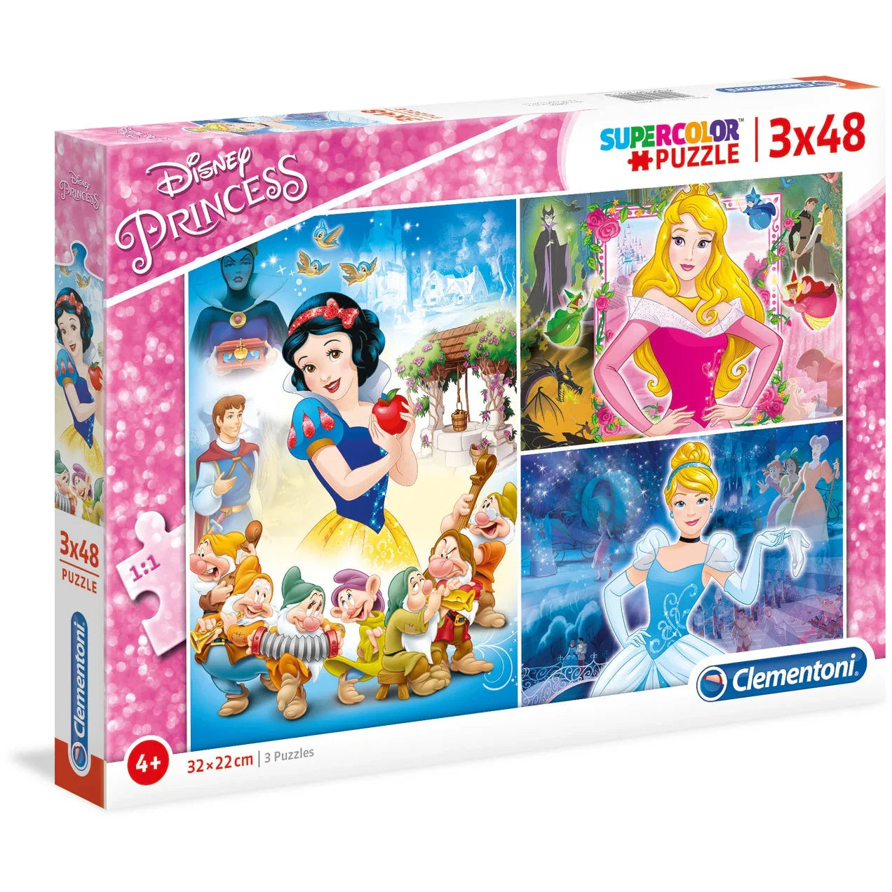 Clementoni Supercolor Disney Princess Puzzle 3 X 48 Pieces Age- 4 Years ...