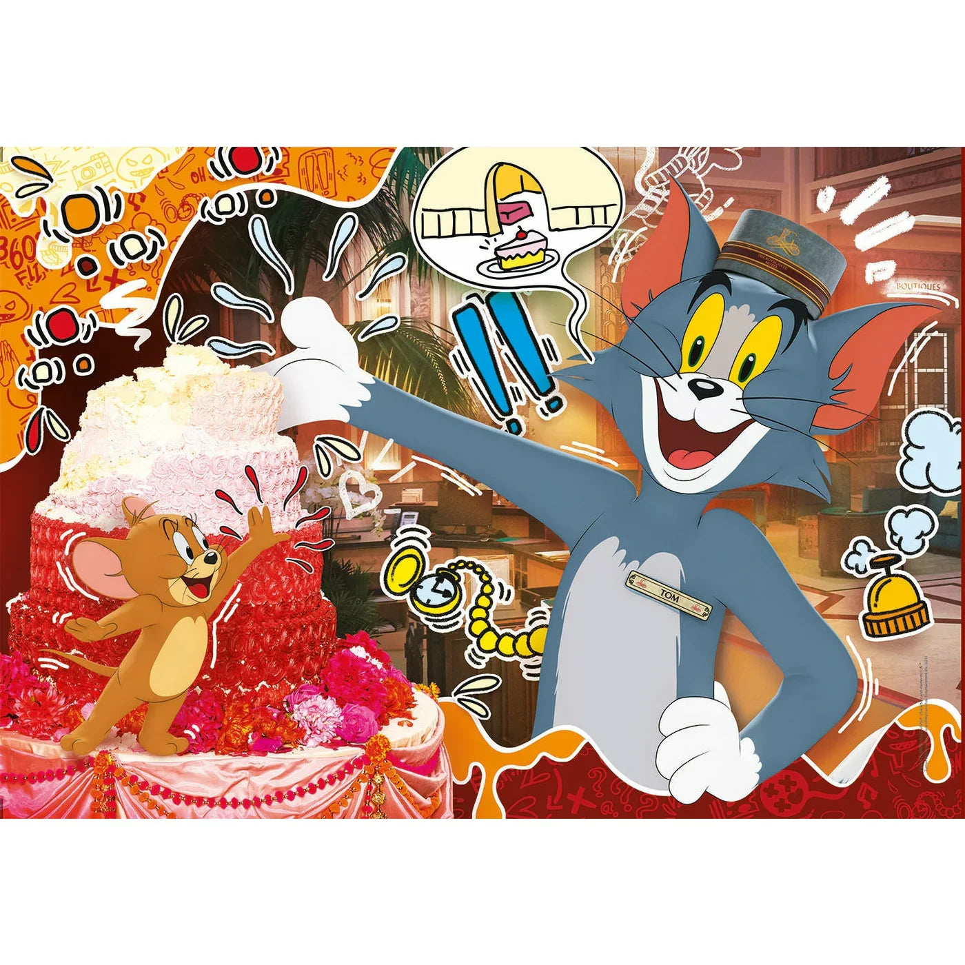 Clementoni Supercolor Tom And Jerry Cake Puzzle 104 Pieces 6Y+ - Peekaboo