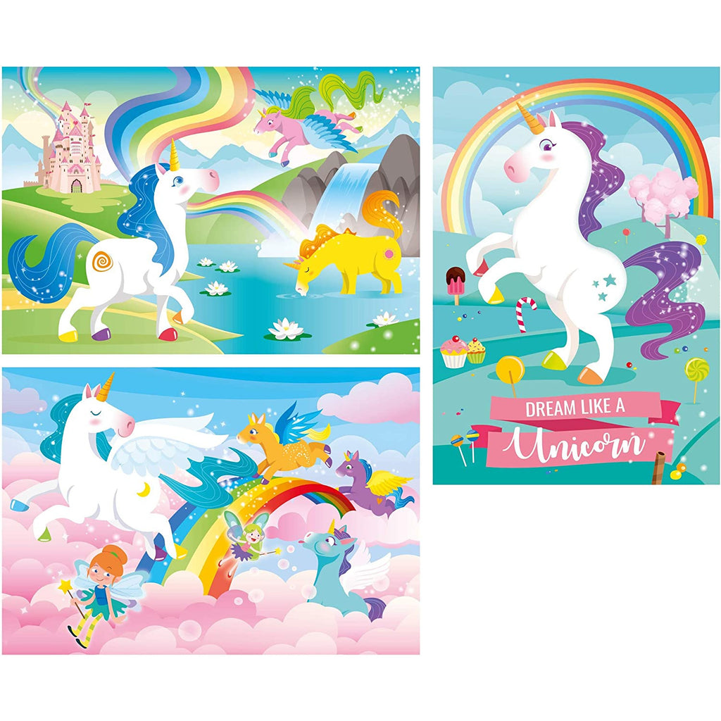 Clementoni Supercolor Unicorn Brilliant Puzzle 3 X 48 Pieces Age- 4 Years & Above