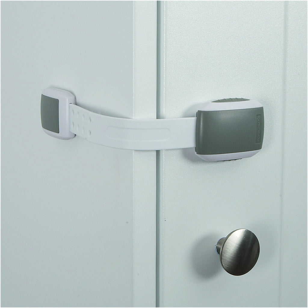 Clippasafe Adjustable Multi-Purpose Latch (White/Grey) - Premium+ Range Age- Newborn to 24 Months