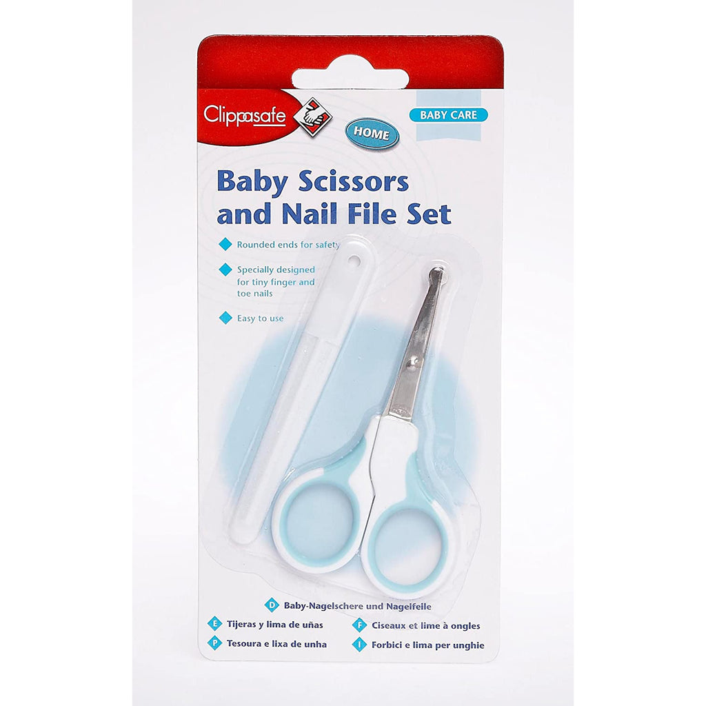 Clippasafe Baby Nail Scissors & File Set White Age- Newborn to 12 Months
