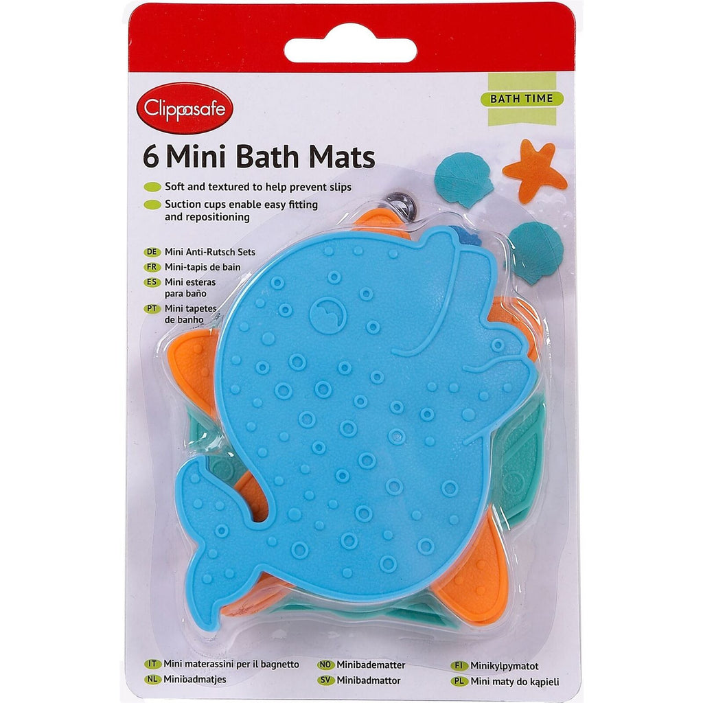 Clippasafe Mini Bath Mats - 6 Pcs/Pack -Multicolor Age- Newborn to 12 Months