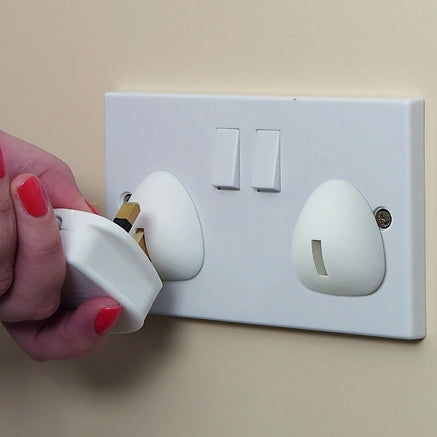 Clippasafe UK Style 3 Pin Plug Socket Covers - 6 Pcs/Pack (White) - Premium+ Range for Mums