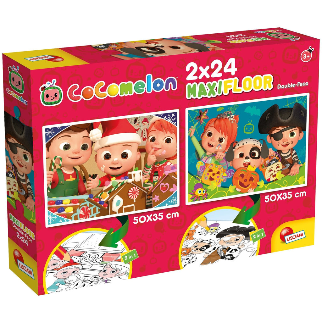 Cocomelon Puzzle Maxi Floor Double Face 2x24 Happy Holiday Multicolor Age- 3 Years & Above