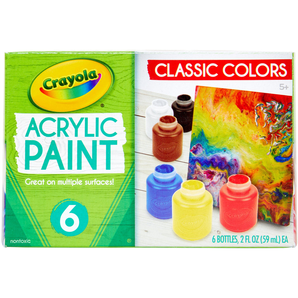 Crayola Acrylic Paint Set Assorted Colours 6 Pieces (201997) Peekaboo