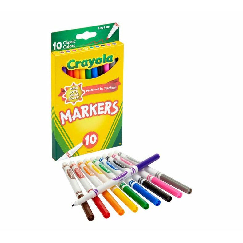 Crayola Classic Fine Line Markers 10 Pieces 3Y+ Media 1 of 7