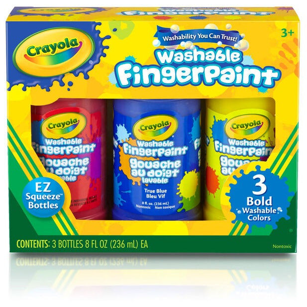 Crayola Primary Fingerpaint - 3 Bold Washable Colors