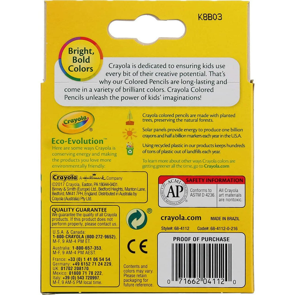 Crayola Short Length Coloured Pencils 12 Pieces