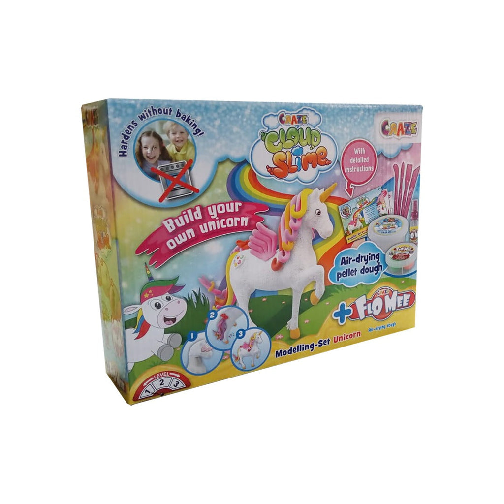 Craze Unicorn Modellier Set with 1 Cloud Slime and 1 Customisable Unicorn 3D figure+ Eye Stickers Multicolour Age-5 Years & Above