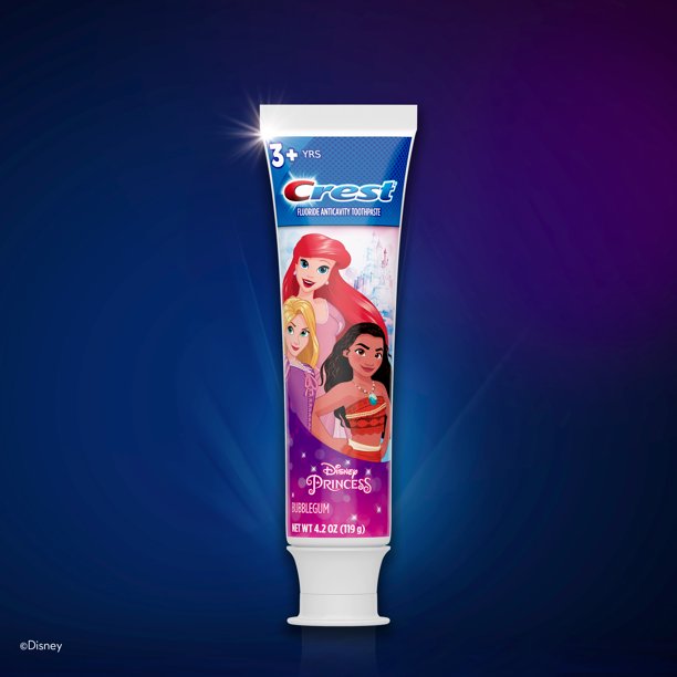 Crest Kids Toothpaste with Fluoride, Disney Princess, Bubblegum Flavor, 4.2oz, 3 Years and Above