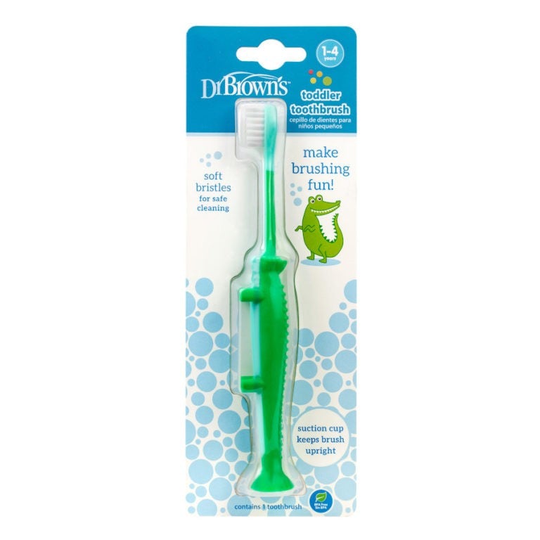 Dr. Brown’s Toddler Toothbrush, Crocodile Green 1-4Y