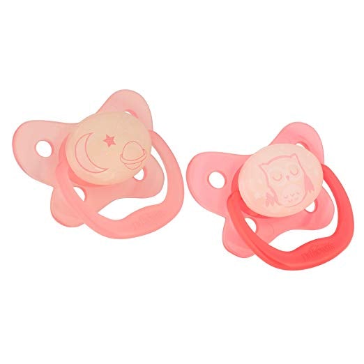 Dr Brown's PreVent™ Contoured Glow-In-The-Dark Soother Stage 2 Pink 2 Pack 6-12m