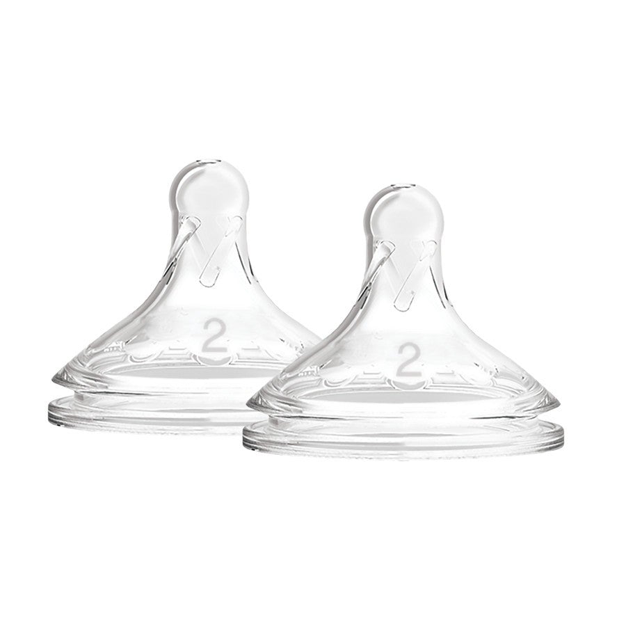 Dr Brown's Natural Flow® Options+™ Wide-Neck Baby Bottle Nipples Level 2, 2 Pack 3m+