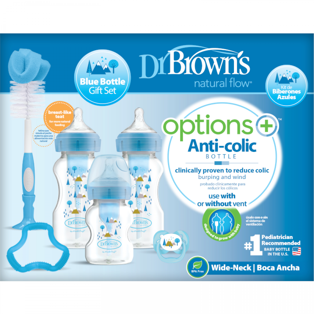 Dr Brown's Wide-Neck Options+ Blue Gift Set