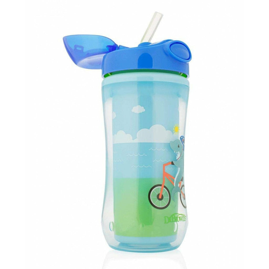 Dr Brown's Insulated Straw Cup Blue 300ml 12m+