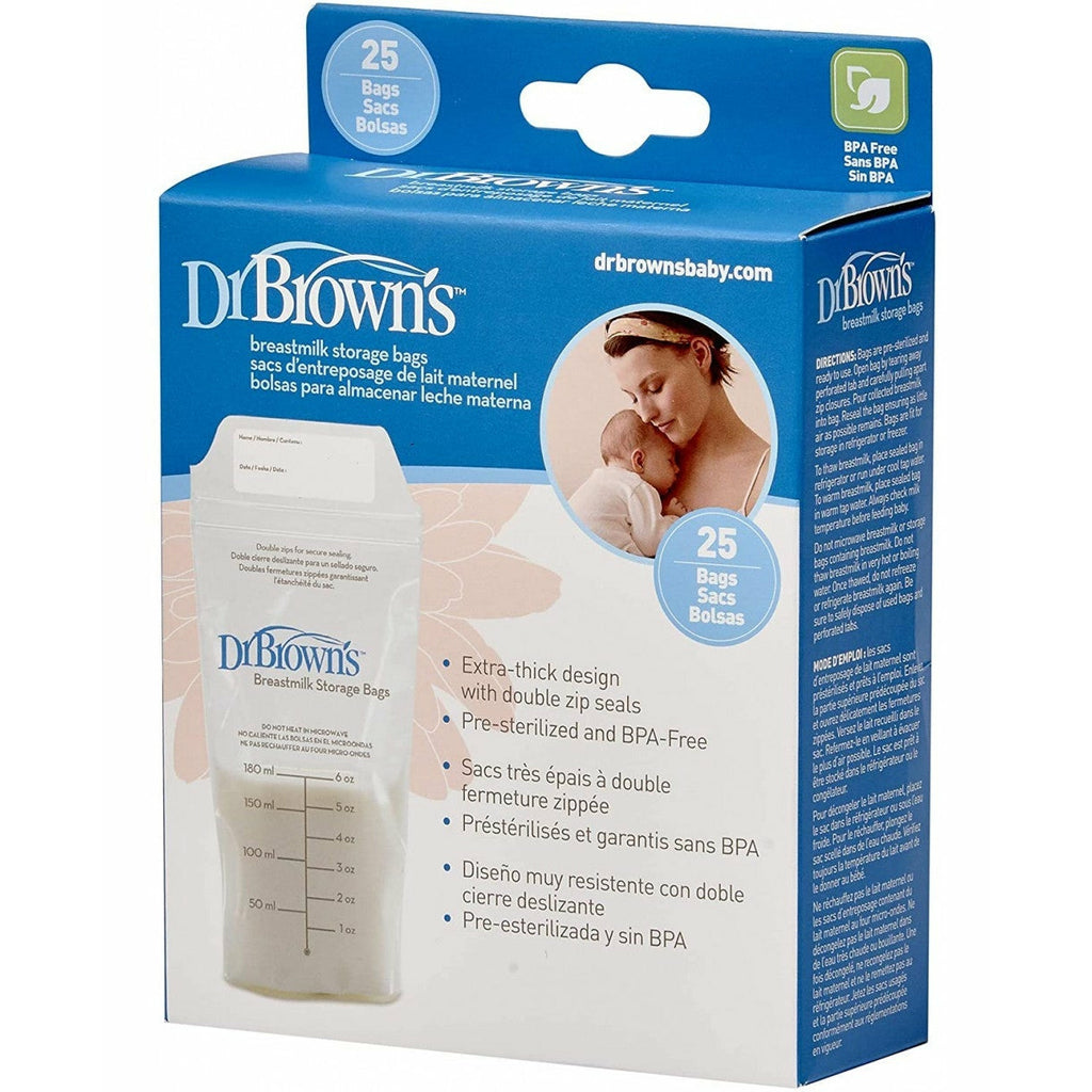 Dr Brown's Breastmilk Storage Bag 2  Pack 180ml  