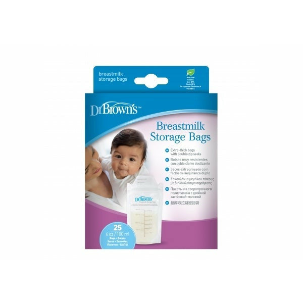 Dr Brown's Breastmilk Storage Bag 2  Pack 180ml  