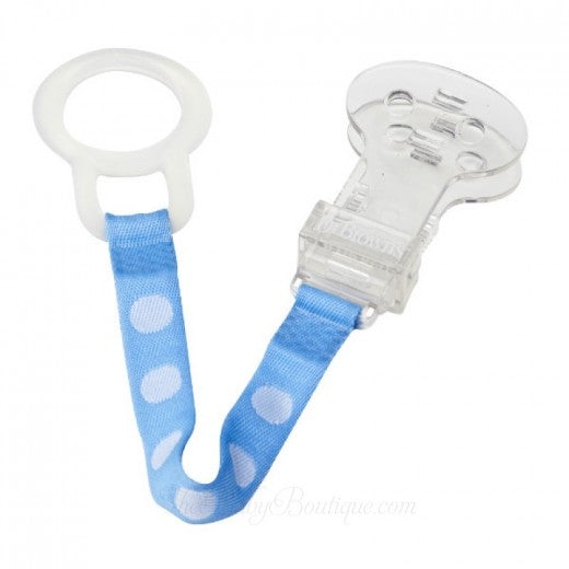 Dr Brown's Fabric Pacifier Teether/Clip Blue