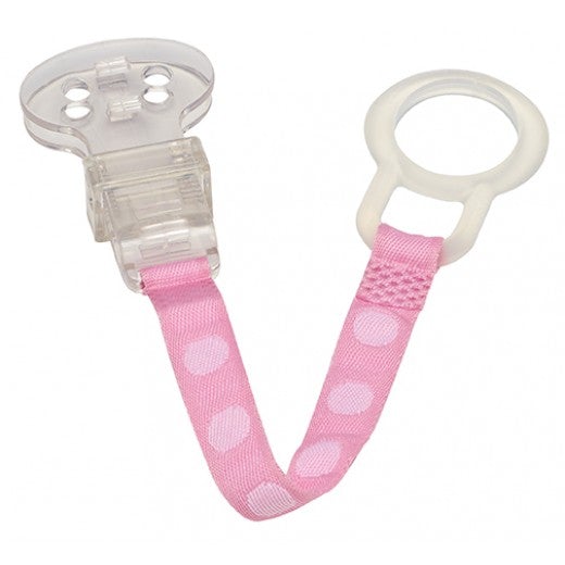 Dr Brown's Fabric Pacifier Teether/Clip Pink