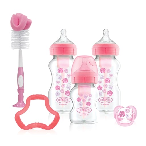 Dr Brown's Wide Neck Options+ Pink Gift Set