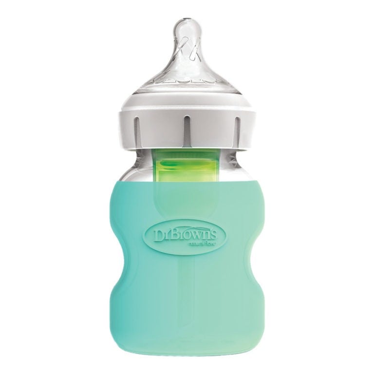 Dr Brown's Natural Flow® Options+™ Wide-Neck Glass Bottle Sleeve 150ml Mint