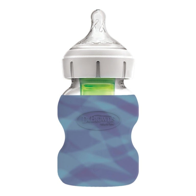 Dr Brown's Natural Flow® Options+™ Wide-Neck Glass Baby Bottle Sleeve 150ml Glow-in-the- Dark Unisex