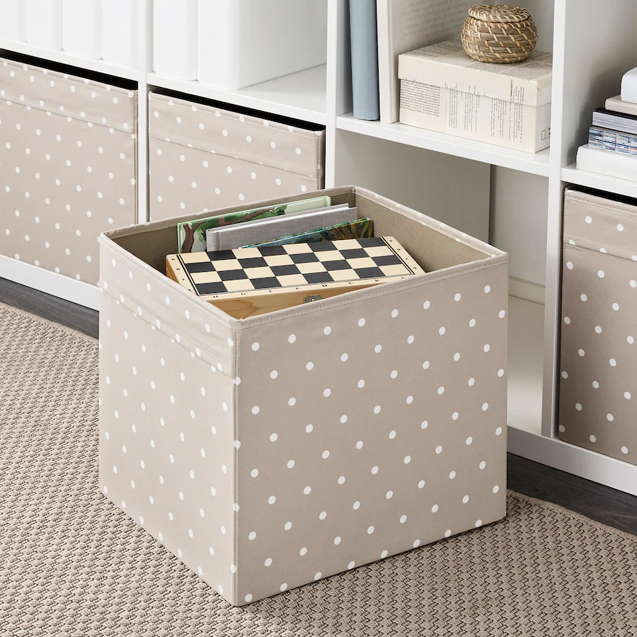 Dröna Box, Beige/Dotted