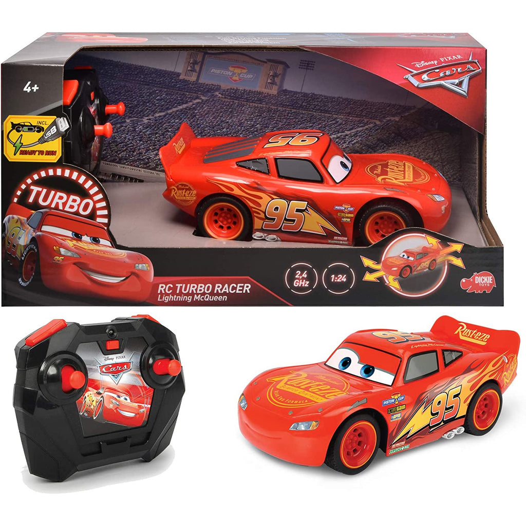 Dickie - Cars 3 Lightning Mcqueen Turbo Racer Multicolor Age-3 Years & Above