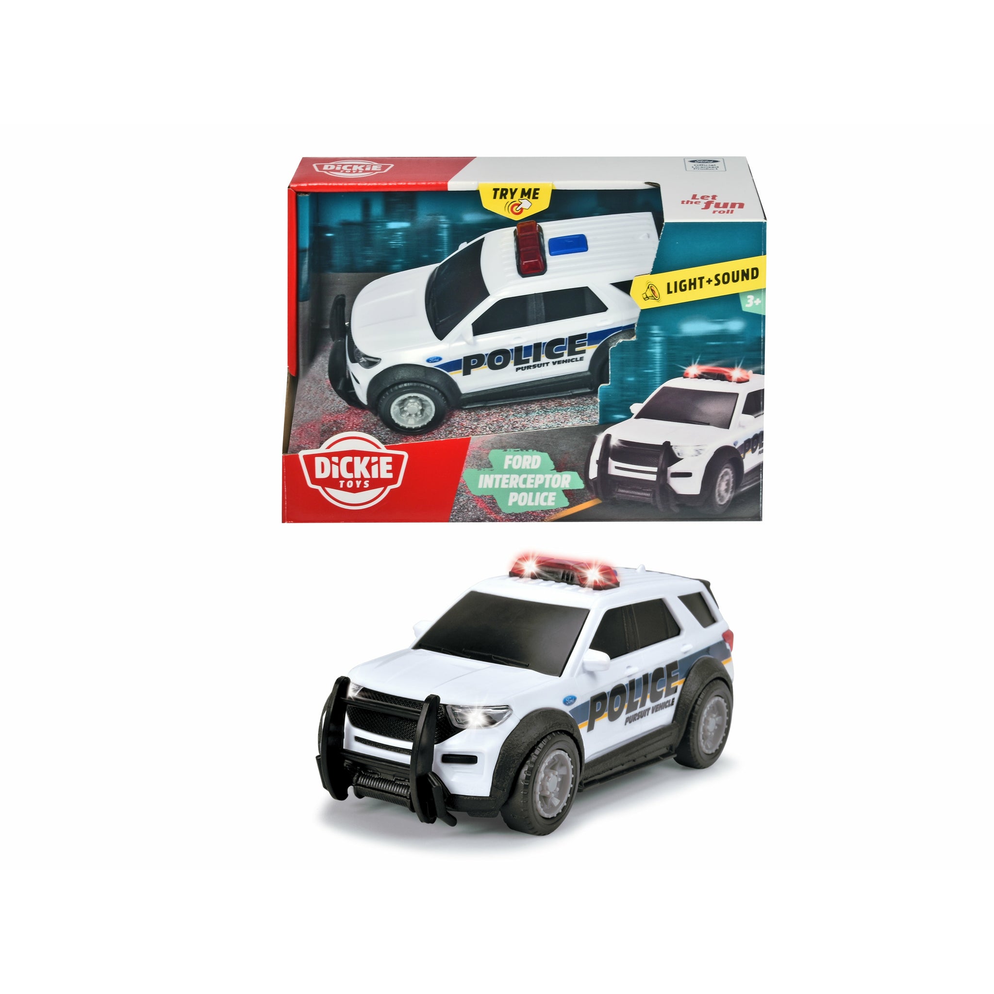 Dickie Toys Ford Police Interceptor SUV - 30cm Toy Car With Flashing Lights & Siren
